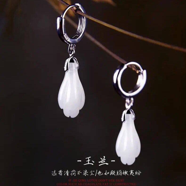 玉石耳饰品高级感防过敏