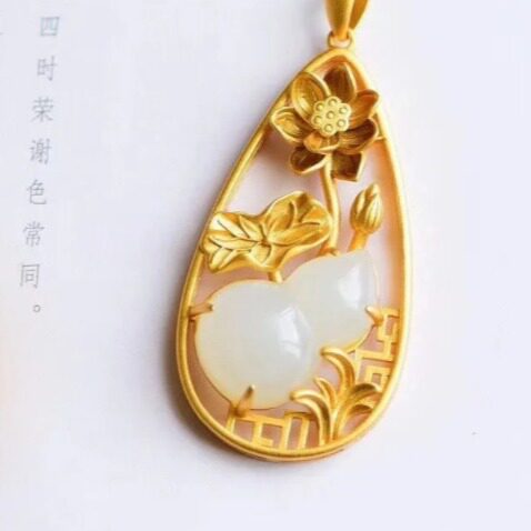 和田玉葫芦吊坠女中国风项链复古项链女民族风文艺送妈妈老人首饰