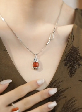 复古做旧浮雕貔貅吊坠新中式民族国风小众设计古风女士项链项坠