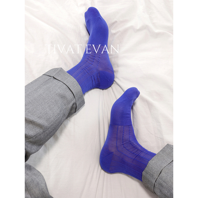 正装男士宽条纹日系西装袜