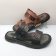 新款 男夏季 LX51838011W时尚 红蜻蜓沙滩鞋 男凉鞋 休闲真皮两用拖鞋