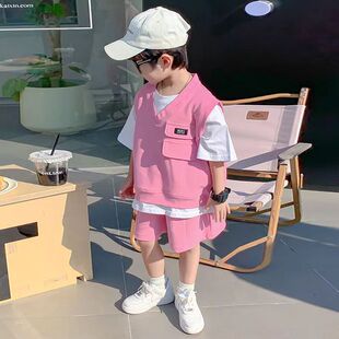 小男孩夏季套装韩版痞帅男童短袖短裤男宝夏装衣服休闲帅气两件套