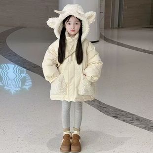 女童羽绒棉服2025新款冬季超好看女大童夹棉外套女孩冬装加厚棉袄