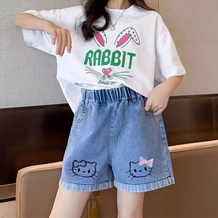 女童牛仔短裤外穿百搭时尚休闲女孩夏季韩版洋气宽松薄款夏天裤子