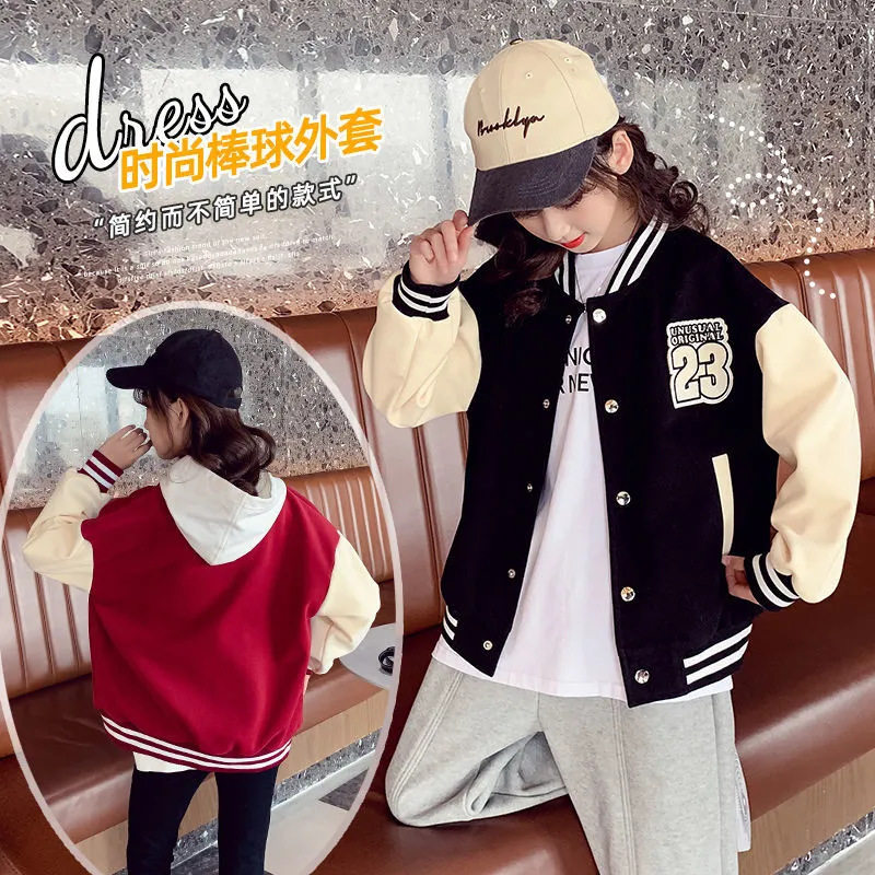 女童春秋韩版棒球服外套