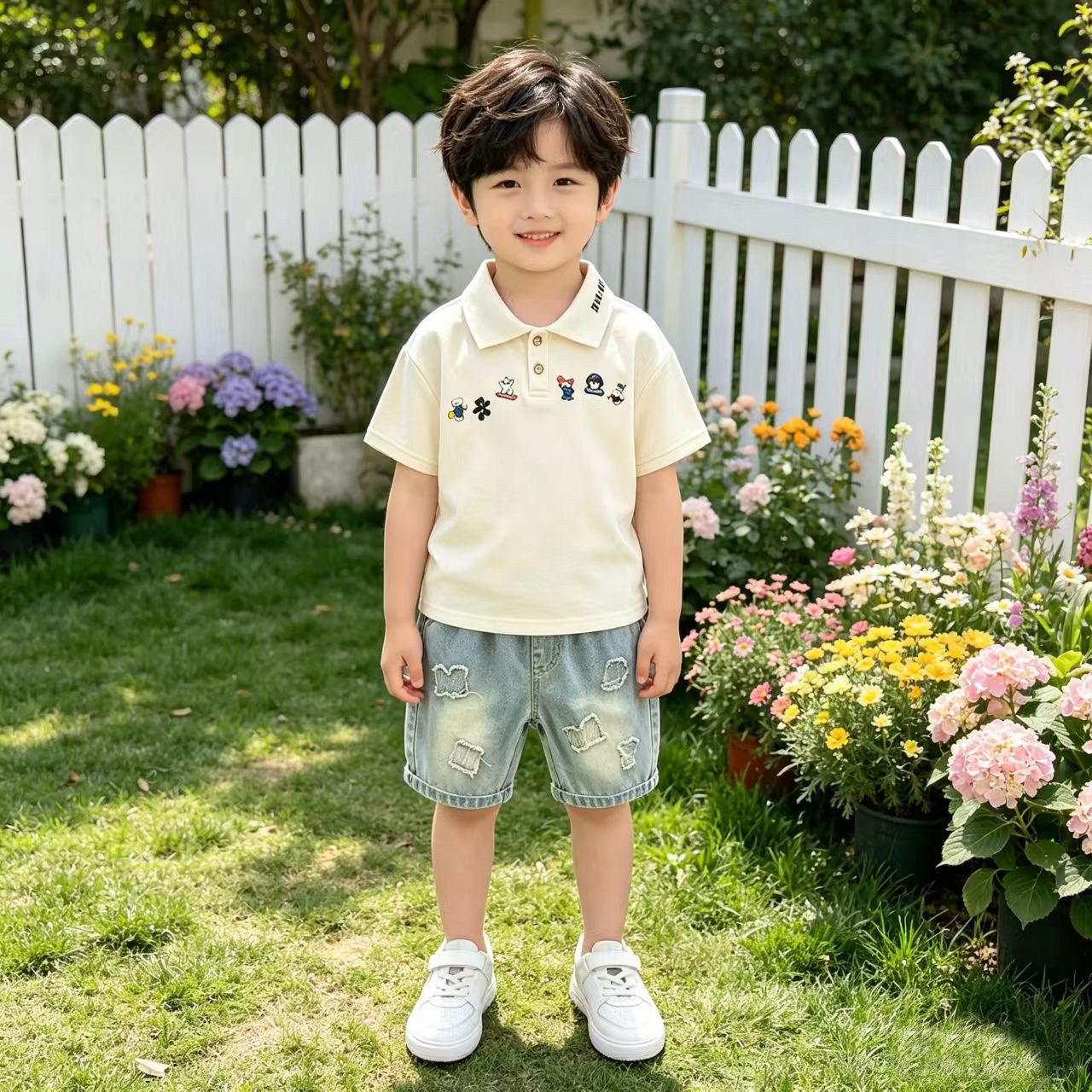 男童polo衫短袖夏季套装韩版两三四五六七岁男孩衣服帅气男宝夏装