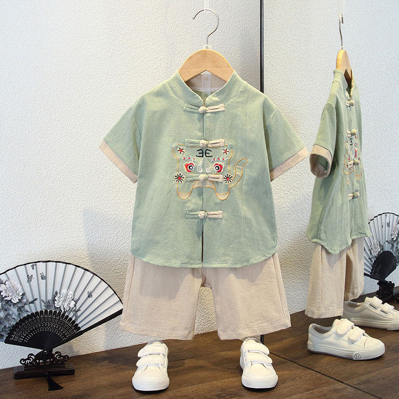 男童夏季帅气国风汉服套装