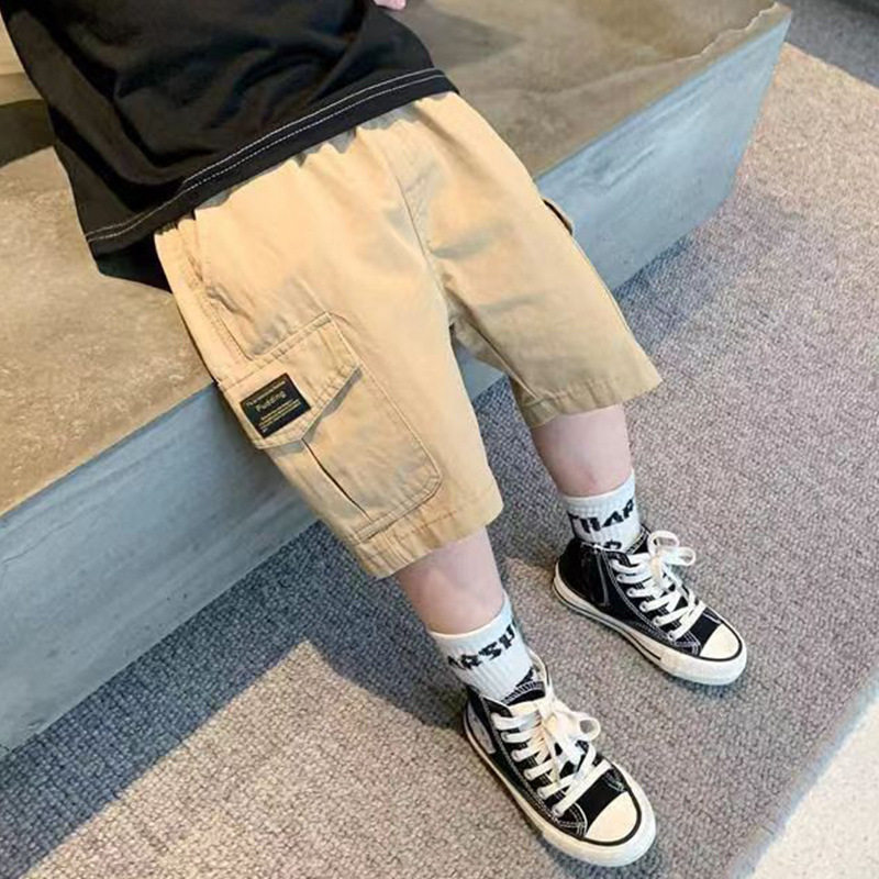 男童短裤夏季外穿薄款工装裤时尚帅气宽松五分裤男孩夏装休闲裤子