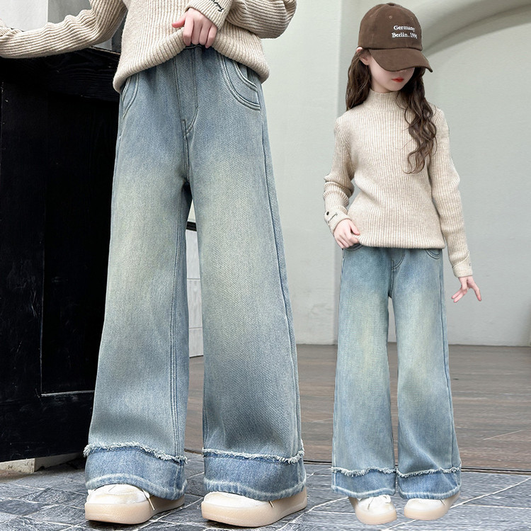 女童春秋时尚休闲牛仔裤