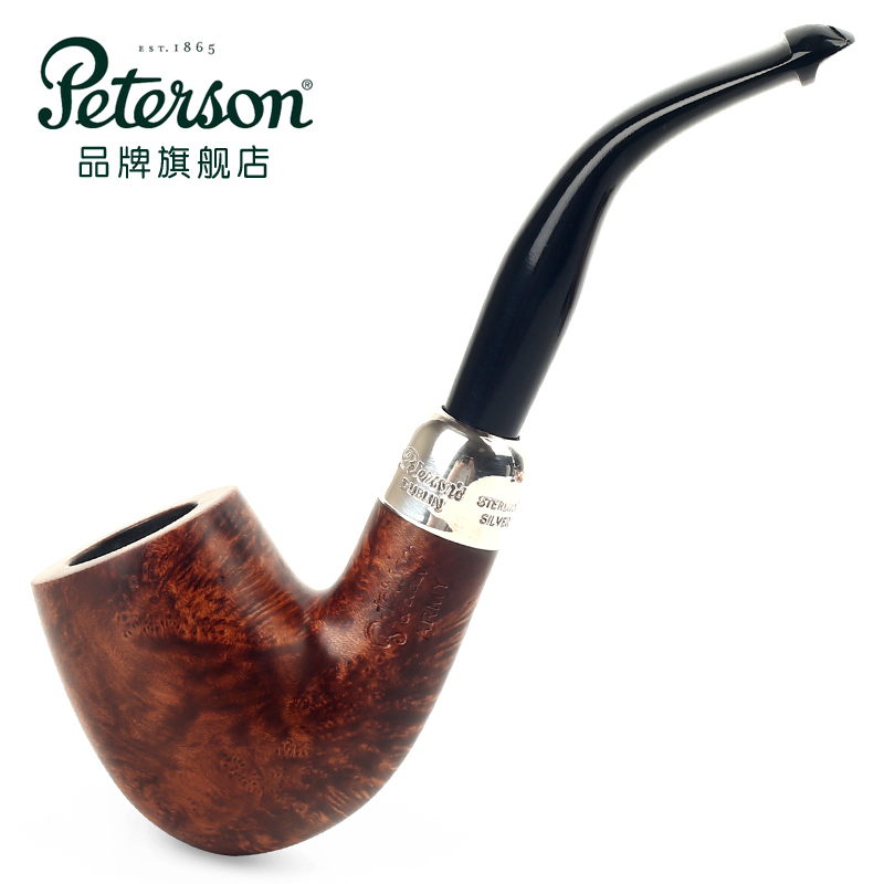 Peterson Peterson Yinhuan Army Briar pipe Land force 925 Silver Ring smooth surface 69 Bending Bucketin the  ZIPPO/Swiss Army Knife/Glasses , Smoking , Pipe  category - from Buy2taobao.com to provide professional Taobao agent buy service
