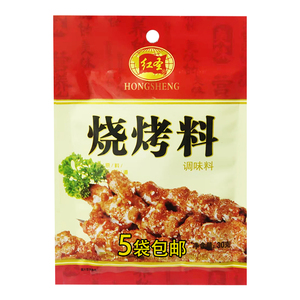 红圣烧烤调味料多用途家庭商用饭店烧烤调料腌制肉炒面等30g*5袋