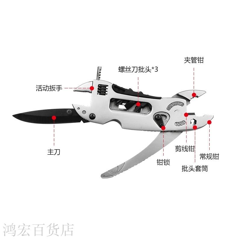 户外露营常备钳子多用工具钳户外扳手工具组合无