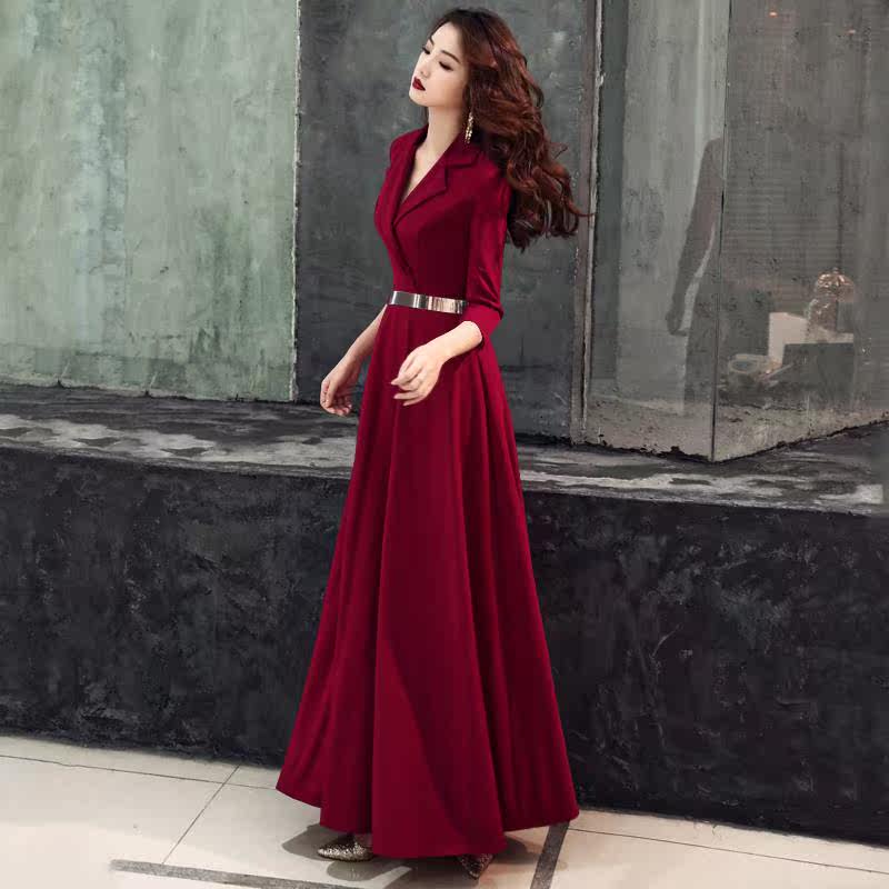 红色晚礼服女2019新款气质显瘦宴会高贵时尚主持人礼服连衣裙长款在类目 女装/女士精品, 婚纱/旗袍/礼服, 礼服/晚装中 - 来自Buy2taobao.com提供专业的淘宝代购服务