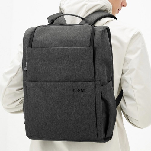 L&M男士防水大容量电脑双肩包