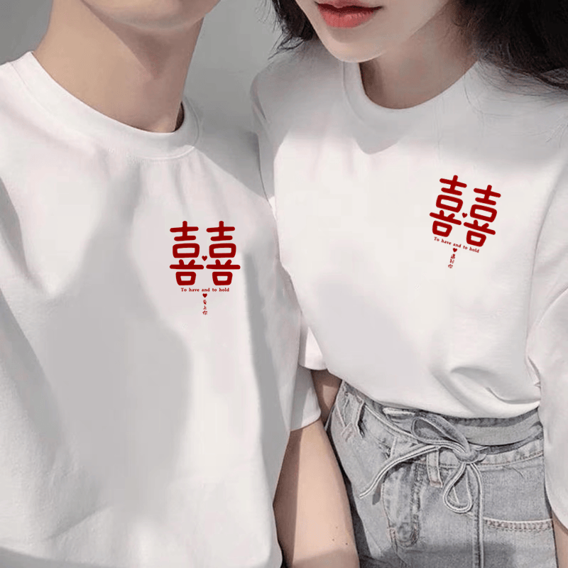 休闲美式复古宽松t恤女装加大码