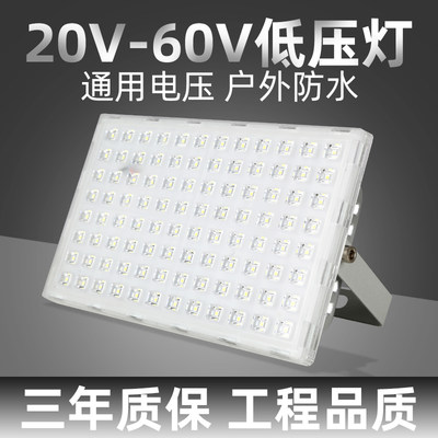 LED投光灯低压20V24V36V48V船用电瓶50W夜市摆地摊100W户外射灯