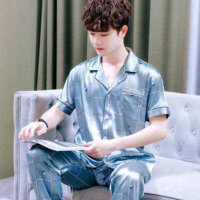 褐瞳男丝绸柔软亲肤时尚居家