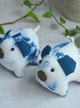 云南民族风手工扎染小猪手作文艺摆件布偶猪布艺小福猪儿童玩偶