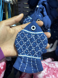 云南大理白族手工扎染布艺兔子钥匙包民族旅游创意礼品可爱饰品