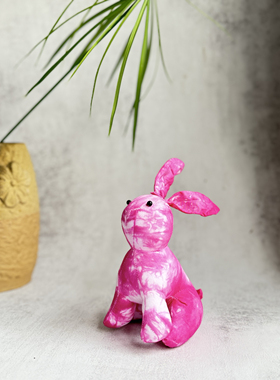 民族风手工扎染布艺小兔可爱萌萌兔礼物旅游伴手礼居家玩偶月兔