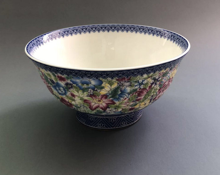 景德镇仿古瓷器碗米饭汤碗万花图案家居生活用品做旧收藏大清乾隆