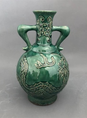 仿古风陶瓷清乾隆龙纹展柜花瓶