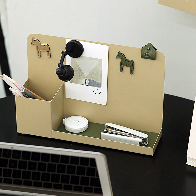 奶茶色收纳盒桌面多功能收纳盘