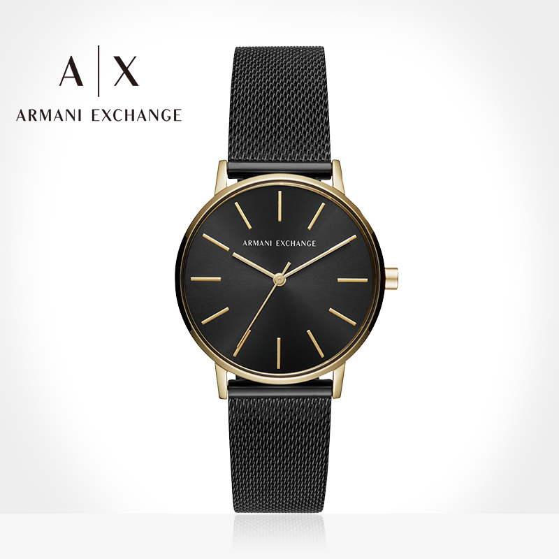 包邮阿玛尼armani exchange黑编织手表