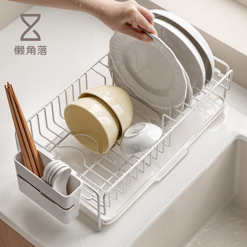 懒角落碗碟收纳架厨房置物架沥水