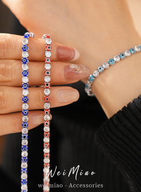 宫廷风精致锆石眼睛圆形卡扣手链轻奢感手环气质时尚百搭手饰