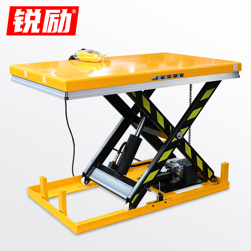 锐励电动液压升降平台剪叉式固定液压平台电动升降机举升工作台车
