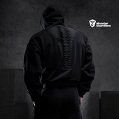 男 休闲加绒运动套装 Monster Guardians勇士系列秋冬黑色卫衣卫裤