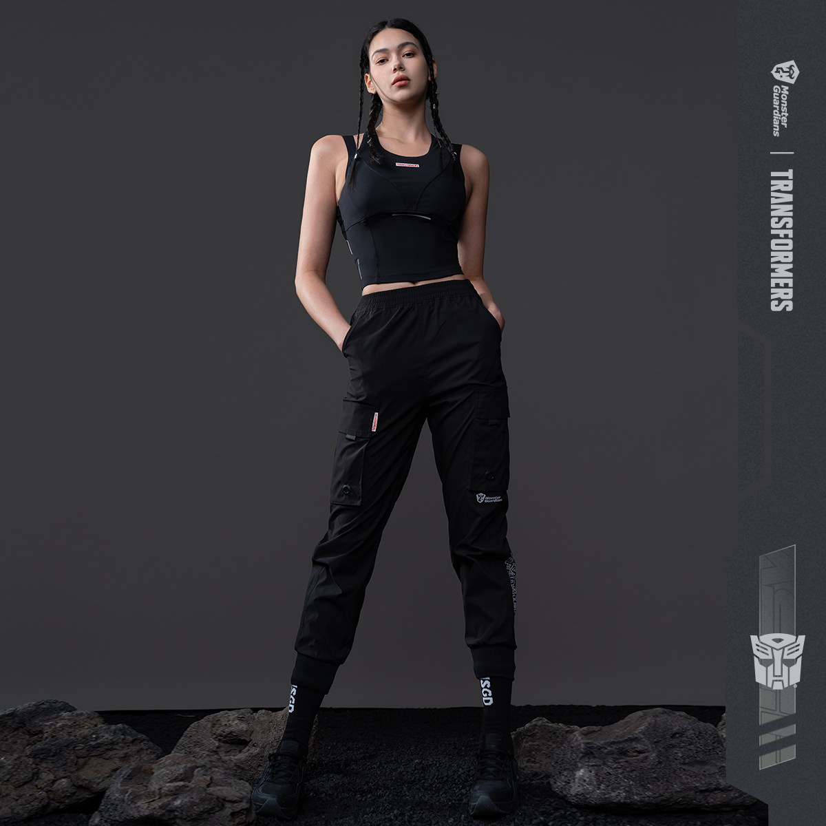 Monster Guardians变形金刚联名工装裤女宽松防水户外运动休闲裤