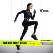 健身服运动训练上衣 紧身衣长袖 Monster Guardians女子半高领短款