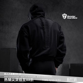 男 休闲加绒运动套装 Monster Guardians勇士系列秋冬黑色卫衣卫裤