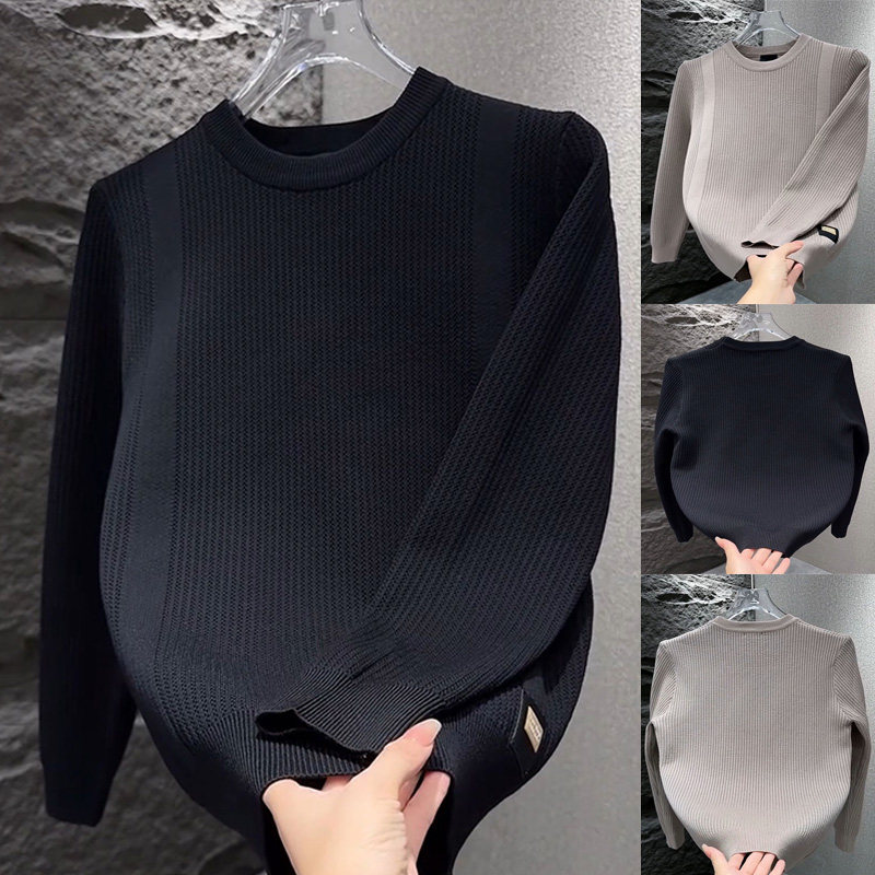 秋冬新款男士长袖毛衣2025简约百搭休闲圆领套头针织衫纯色打底潮,男装,针织衫/毛衣,淘宝优惠券,粉丝福利购,淘宝优惠卷