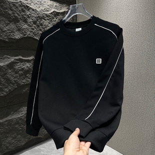 潮牌刺绣休闲上衣保暖百搭打底 新款 2025秋冬男士 加绒加厚卫衣时尚