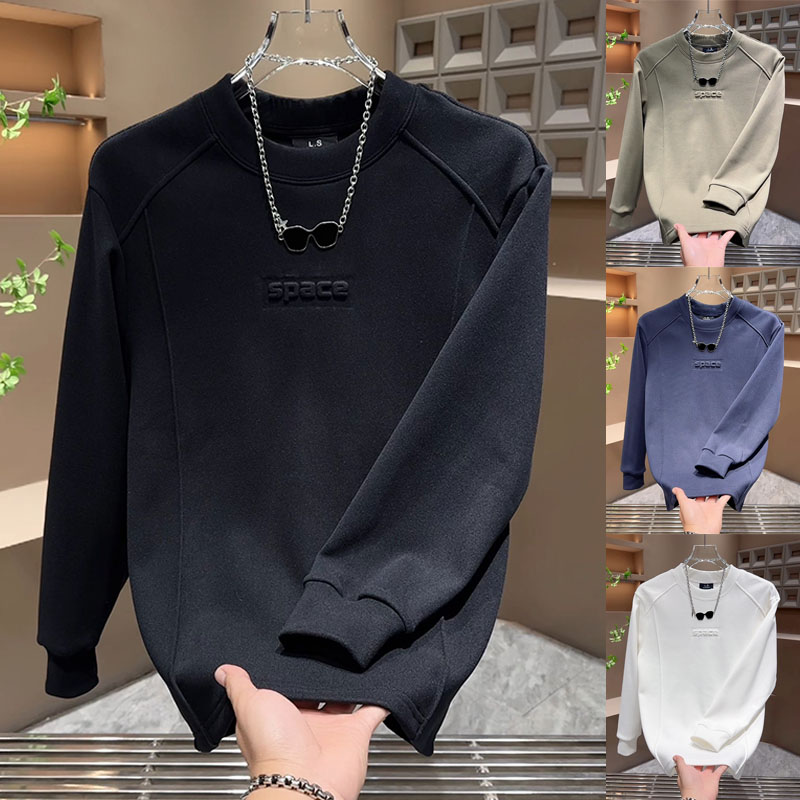 高级感简约字母加绒男士圆领卫衣