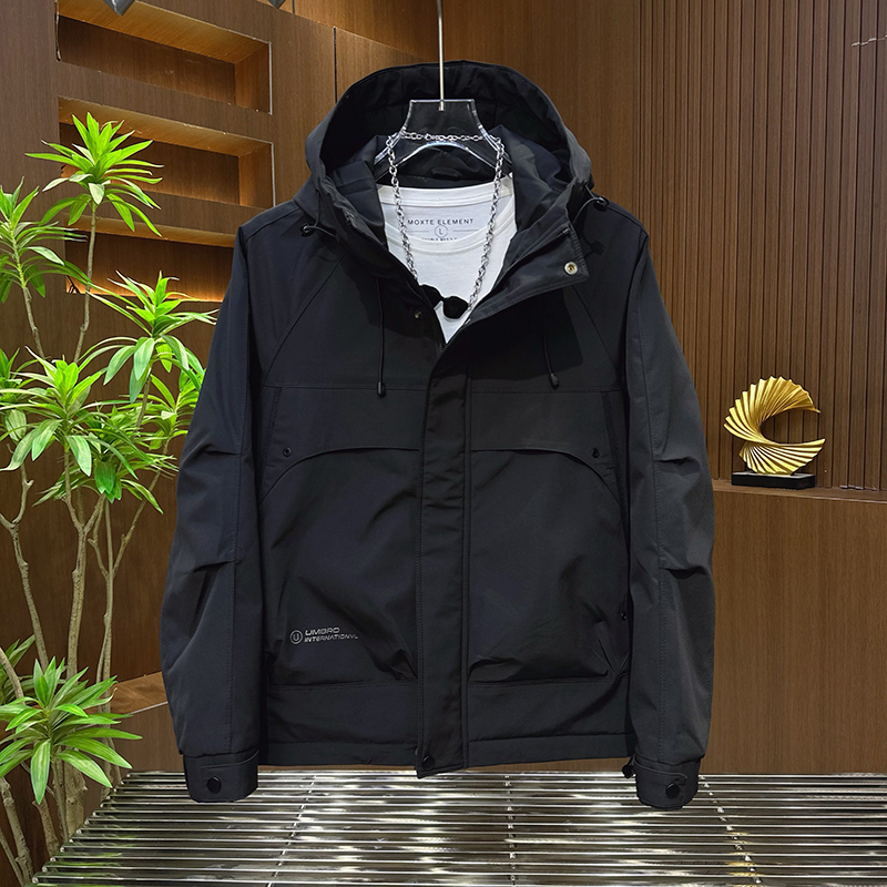 加棉加厚男士时尚连帽夹克衫棉服