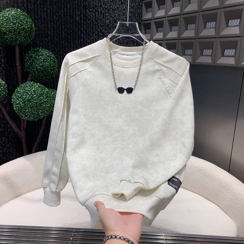 美式扎染潮牌钢印男士圆领卫衣