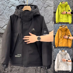 拼接男士 网红爆款 保暖鸭绒冲锋衣外套工装 新品 帅气羽绒服 2025冬季