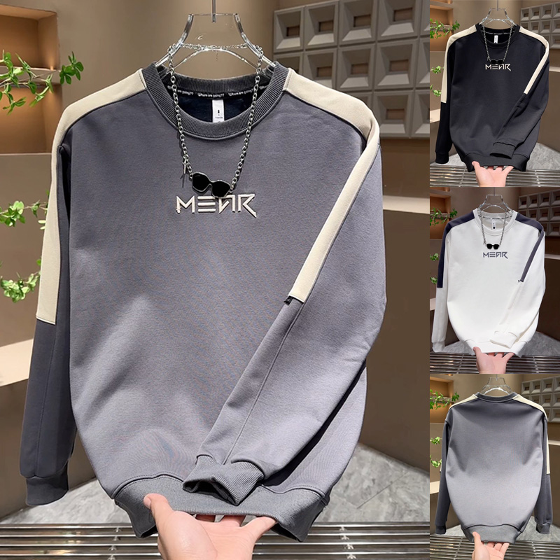 2025男潮流拼色气质卫衣潮牌长袖