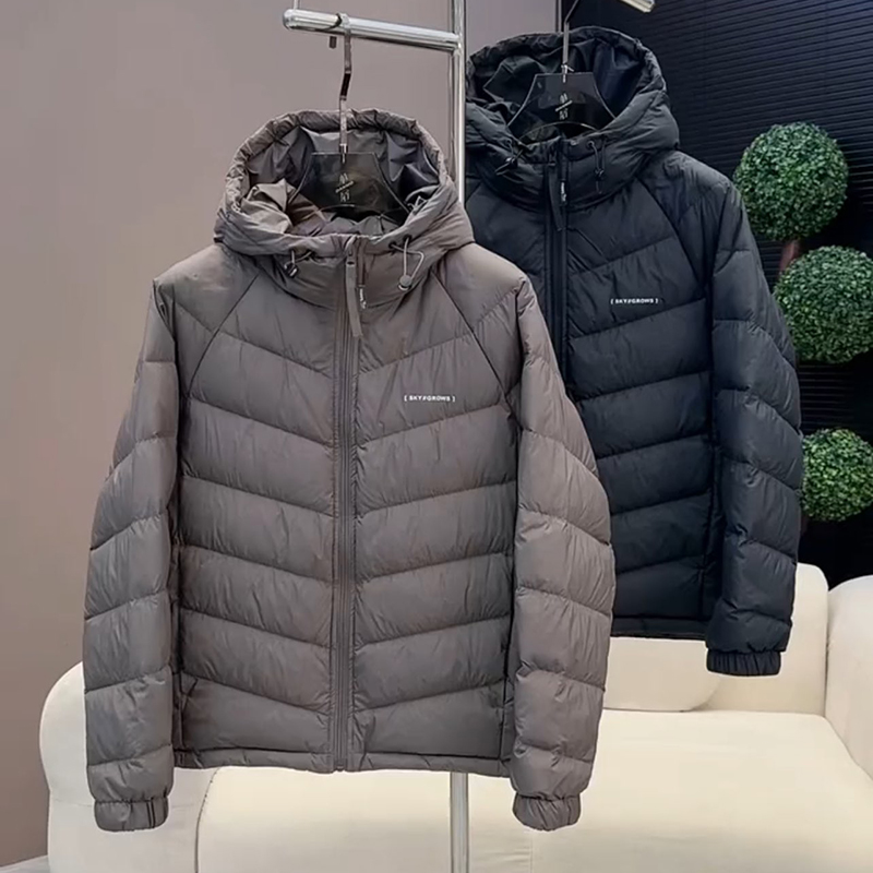 美式高街百搭连帽羽绒服男士