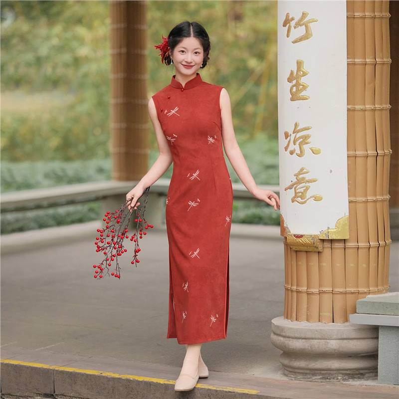 江南司造丨旗袍红色敬酒服新娘无袖2026新款订婚礼服新中式小个子