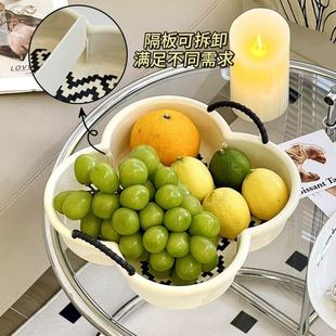 高级感水果盘家用客厅茶几果盘轻奢高档零食高级塑料果盆糖果盘