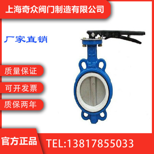 D71F46衬氟对夹式蝶阀 国内一线品牌  上海奇众阀门