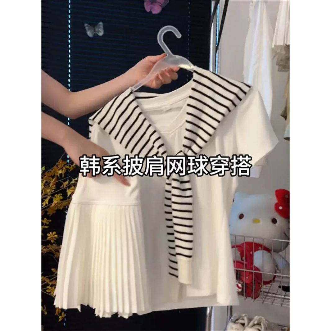 品牌折扣正品女装断码清仓特价不能退换韩系网球穿搭白色短