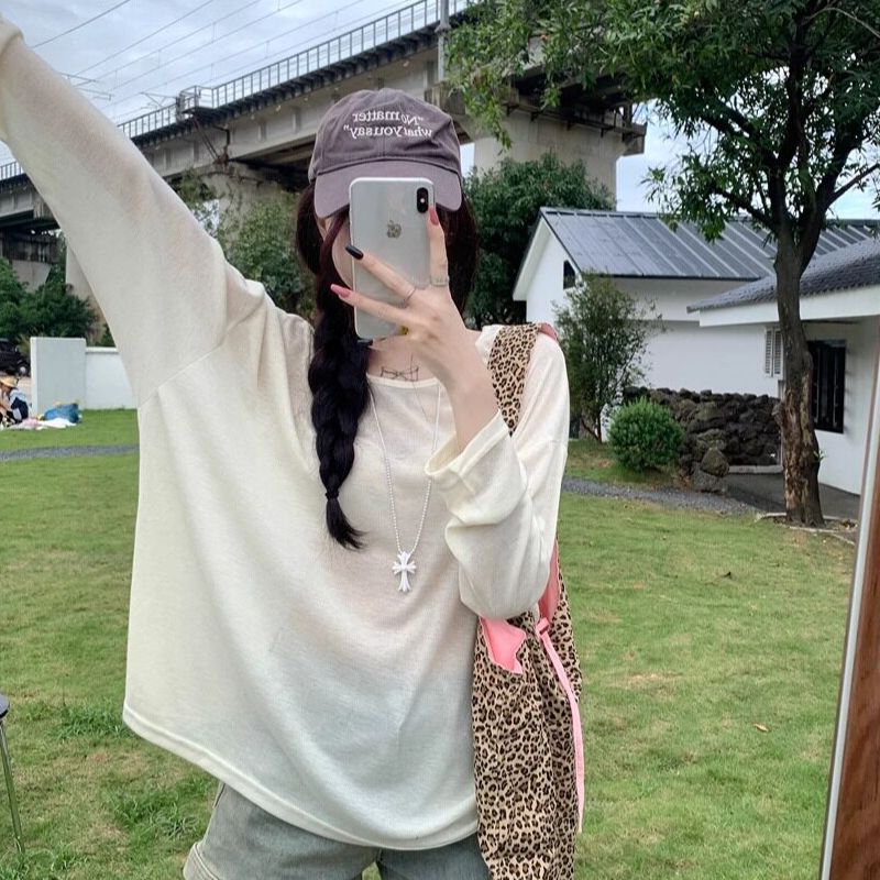 品牌折扣正品女装断码清仓特价不能退换冰丝面膜长袖T恤女夏季露