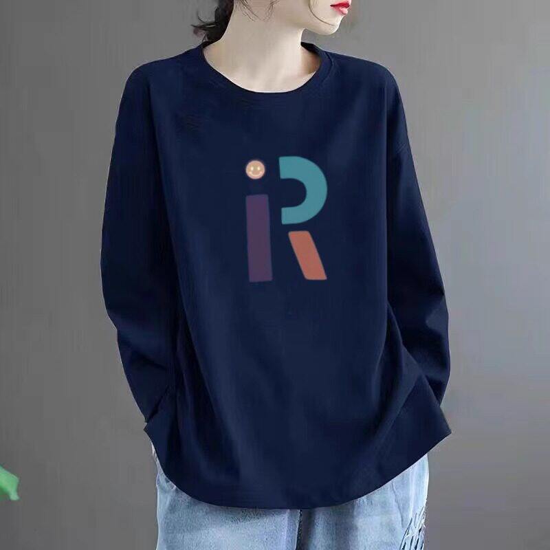 品牌折扣正品女装断码清仓特价不能退换中长款圆领棉长袖T恤女春