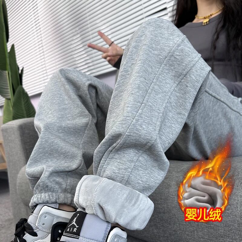 品牌折扣正品女装断码清仓特价不能退换灰色运动裤女冬季新款束脚